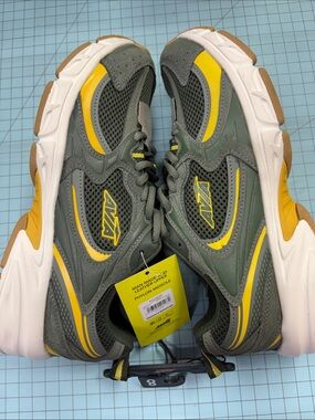 Avia Men's Olive Green and Yellow Athletic Sneakers